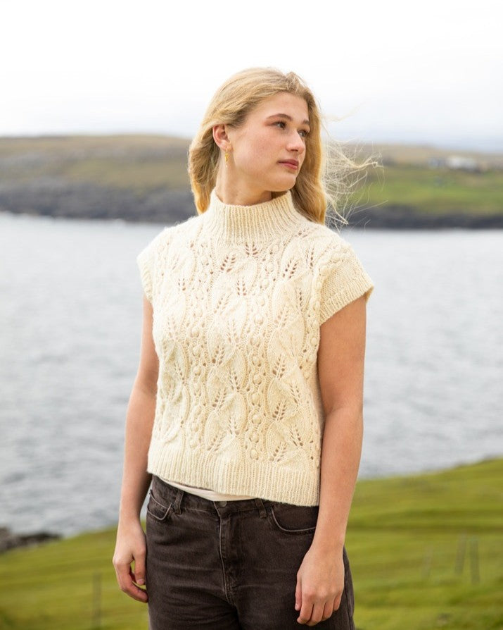 Saga vest i duo og alpakka | Navia | Strikkepakke