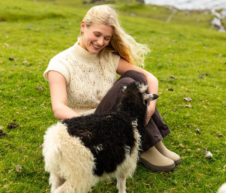 Saga vest i duo og alpakka | Navia | Strikkepakke