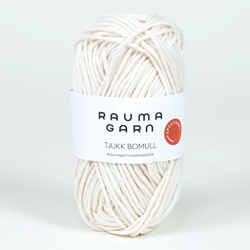 Rauma Garn Tjukk Bomull - 100% Pima Bomull - 50 g = 75 m