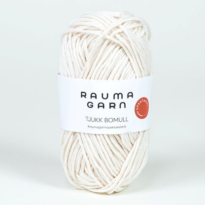 Rauma Garn Tjukk Bomull - 100% Pima Bomull - 50 g = 75 m