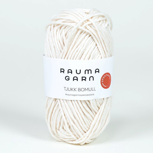 Rauma Garn Tjukk Bomull - 100% Pima Bomull - 50 g = 75 m