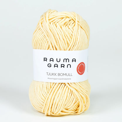 Rauma Garn Tjukk Bomull - 100% Pima Bomull - 50 g = 75 m
