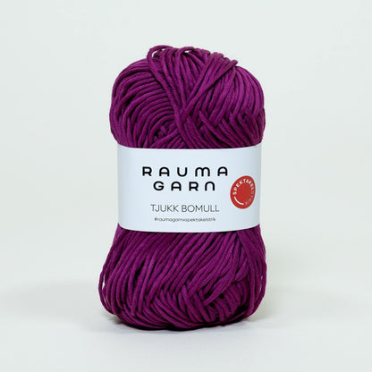 Rauma Garn Tjukk Bomull - 100% Pima Bomull - 50 g = 75 m