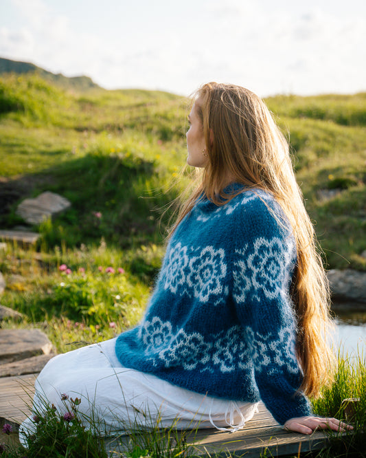 Florence (English) - Flowery thick mohair sweater | Digital Pattern