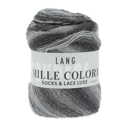 Lang Yarns Mille Colori Sox & Lace Luxe – ull/nylon med glitter – 100 g ≈ 400 m