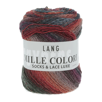 Lang Yarns Mille Colori Sox & Lace Luxe – ull/nylon med glitter – 100 g ≈ 400 m