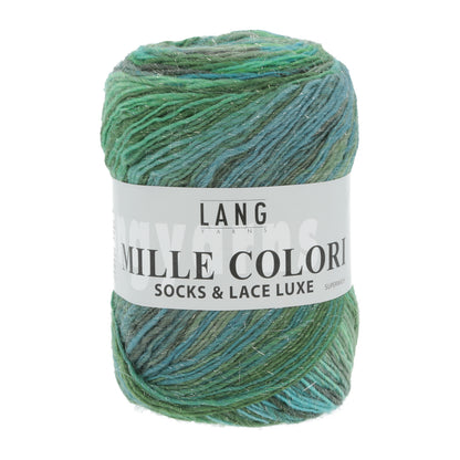 Lang Yarns Mille Colori Sox & Lace Luxe – ull/nylon med glitter – 100 g ≈ 400 m