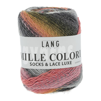 Lang Yarns Mille Colori Sox & Lace Luxe – ull/nylon med glitter – 100 g ≈ 400 m