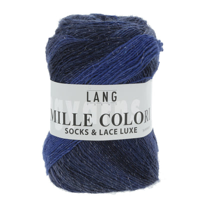 Lang Yarns Mille Colori Sox & Lace Luxe – ull/nylon med glitter – 100 g ≈ 400 m