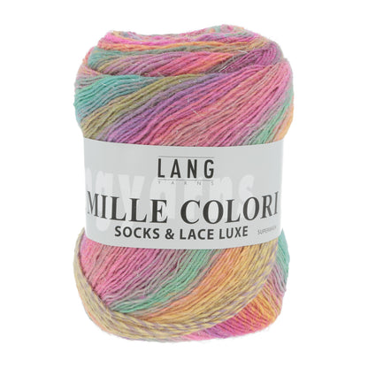 Lang Yarns Mille Colori Sox & Lace Luxe – ull/nylon med glitter – 100 g ≈ 400 m
