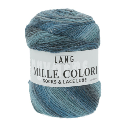 Lang Yarns Mille Colori Sox & Lace Luxe – ull/nylon med glitter – 100 g ≈ 400 m