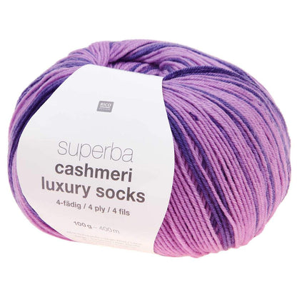 Rico Design Superba Cashmeri Luxury Socks – 65 % ull, 25 % polyamid, 10 % kasjmir – 100 g ≈ 400 m