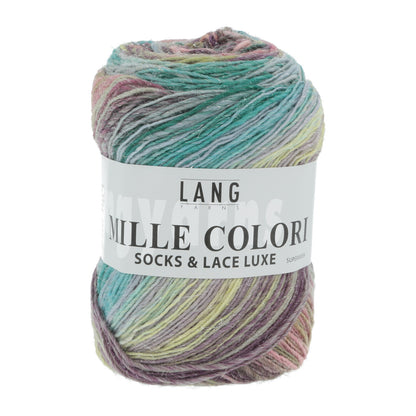 Lang Yarns Mille Colori Sox & Lace Luxe – ull/nylon med glitter – 100 g ≈ 400 m
