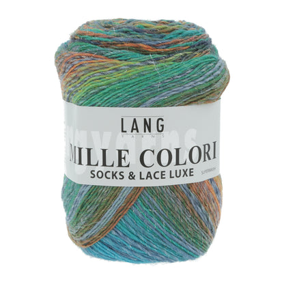 Lang Yarns Mille Colori Sox & Lace Luxe – ull/nylon med glitter – 100 g ≈ 400 m