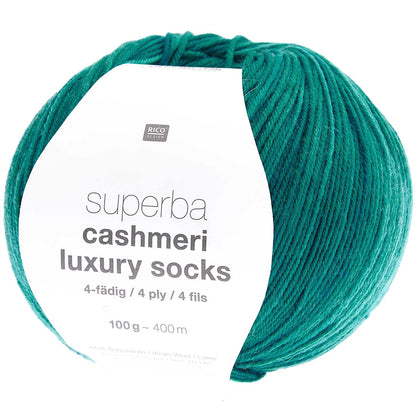 Rico Design Superba Cashmeri Luxury Socks – 65 % ull, 25 % polyamid, 10 % kasjmir – 100 g ≈ 400 m