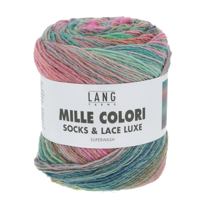 Lang Yarns Mille Colori Sox & Lace Luxe – ull/nylon med glitter – 100 g ≈ 400 m