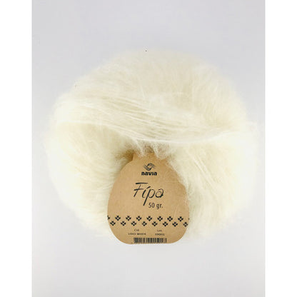 Navia Fípa – 73 % mohair / 22 % ull / 5 % nylon – 50 g/≈90 m – utgående garn