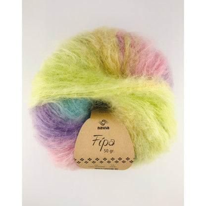 Navia Fípa – 73 % mohair / 22 % ull / 5 % nylon – 50 g/≈90 m – utgående garn