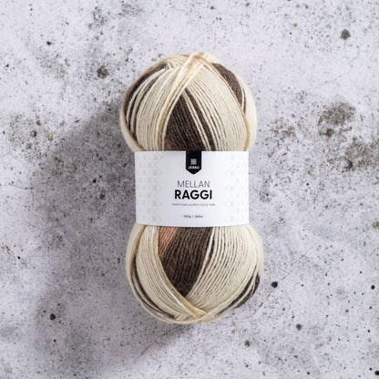 Järbo Mellanraggi – 75 % superwash-ull / 25 % polyamid – 100 g ≈ 260 m