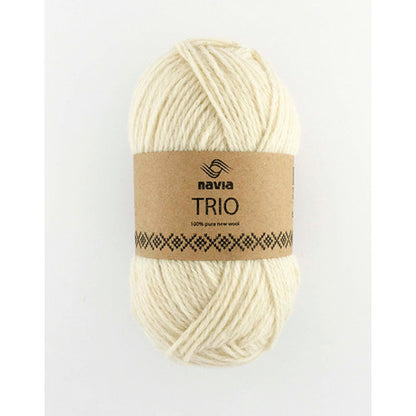 Navia Trio – Færøysk ull, Shetlandsull, Australsk lamull – 50 g ≈ 120 m