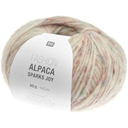 Rico Design Fashion Alpaca Sparks Joy – 28 % alpakka, 28 % ull, 32 % polyamid, 8 % bomull, 4 % polyester – 50 g/≈120 m – utgående garn