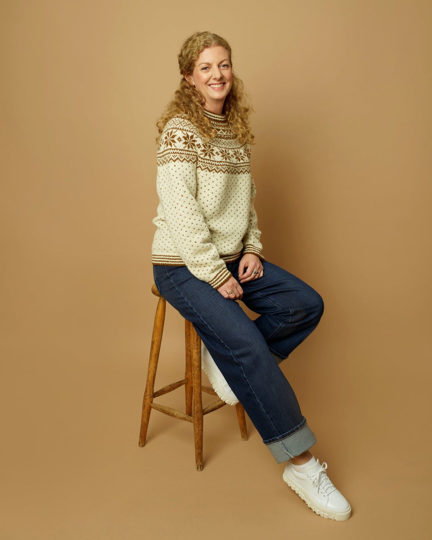 Hjemmet-genser med lus og stripet vrangbord | Rauma | Strikkepakke