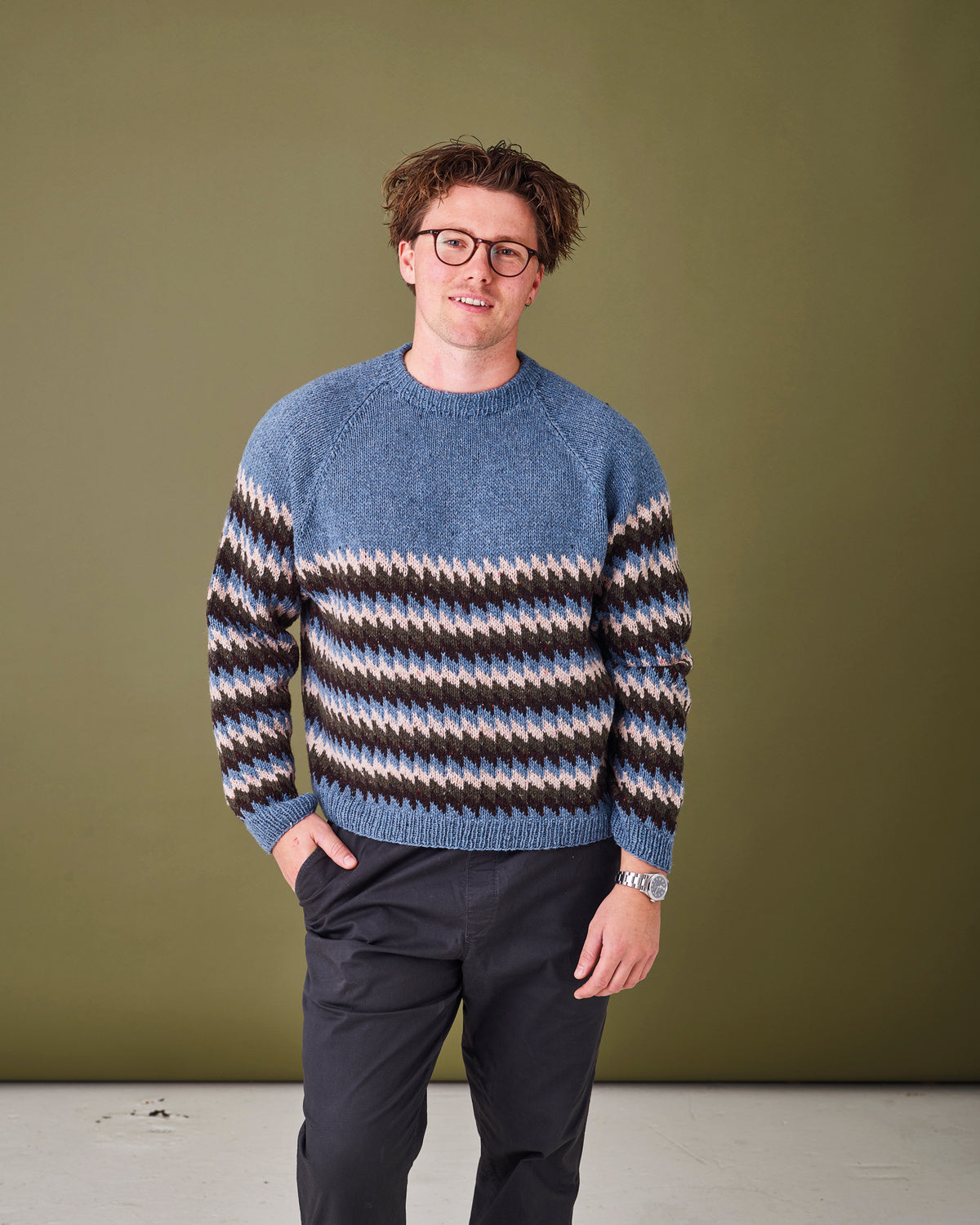 Zigzag sweater herre | by Permin | Strikkepakke