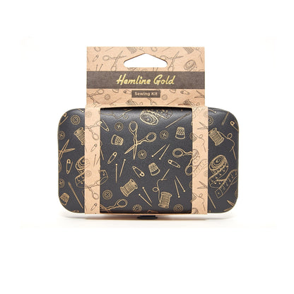 Sy-kit sort/gull 7x12x1,7cm | Hemline Gold