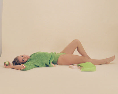Lime | Heklet t-skjorte kjole | Frisk