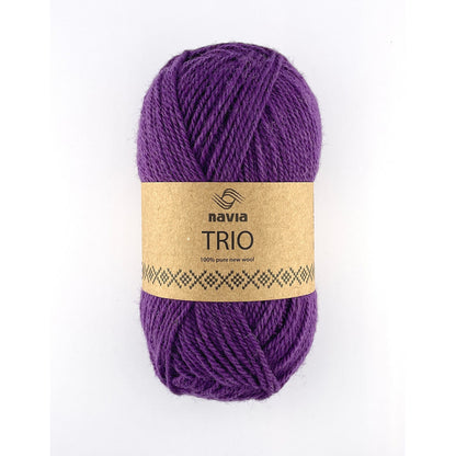 Navia Trio – Færøysk ull, Shetlandsull, Australsk lamull – 50 g ≈ 120 m