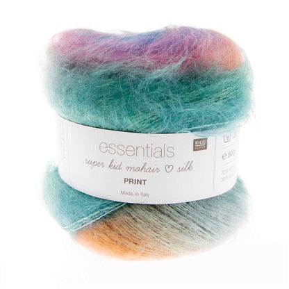 Rico Design Essentials Super Kid Mohair Loves Silk Print – mohair & silke – 50 g ≈ 375 m - utgående garn